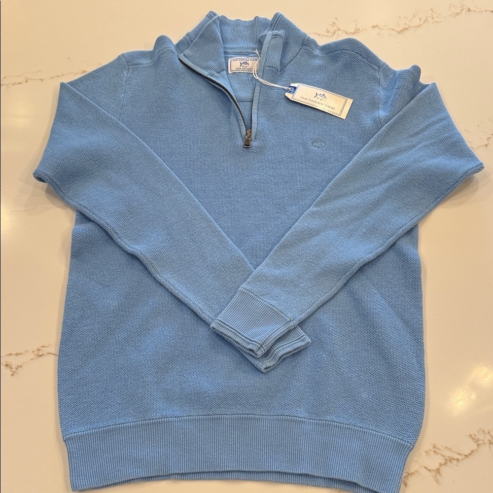 NWT Southern Tide Light Blue Zip-Up Sweater Size S